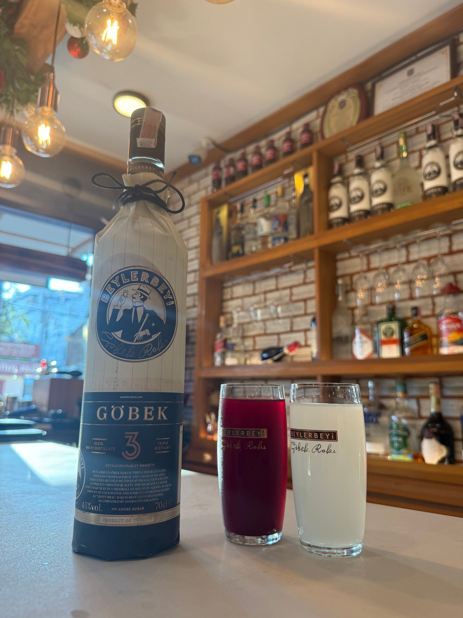 Bar area with traditional Turkish Raki